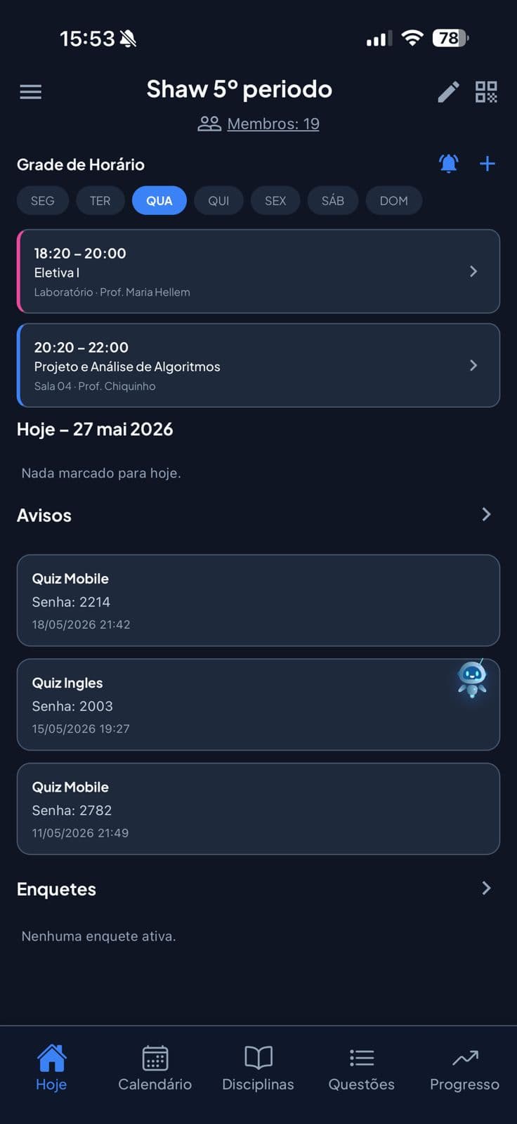 MyClass app screen
